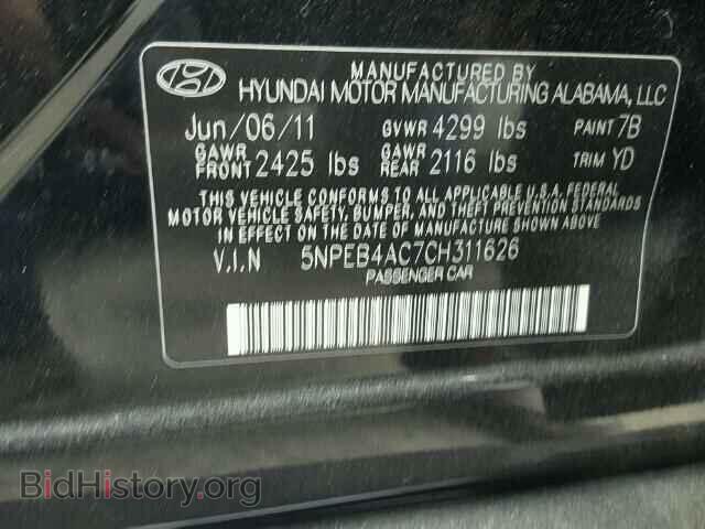 2012 HYUNDAI SONATA - VIN: 5NPEB4AC7CH311626 - Photo 10