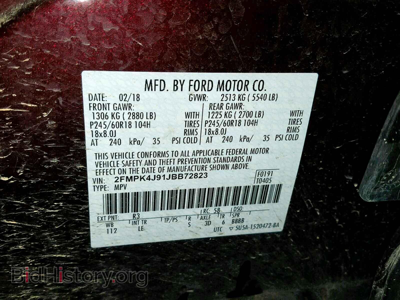 2018 FORD EDGE SEL - VIN: 2FMPK4J91JBB72823 - Photo 10