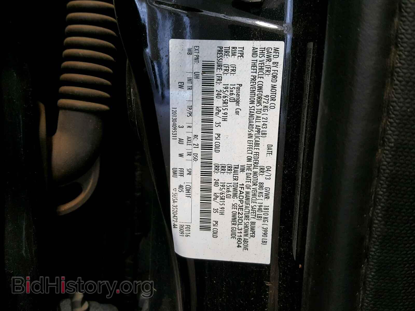 2013 FORD FOCUS - VIN: 1FADP3E23DL311604 - Фото 10