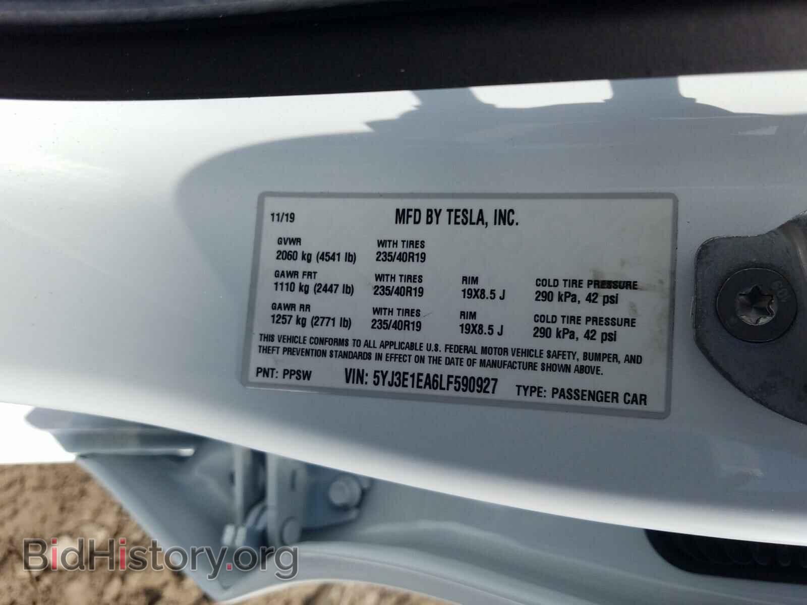 2020 TESLA MODEL 3 - VIN: 5YJ3E1EA6LF590927 - Photo 10