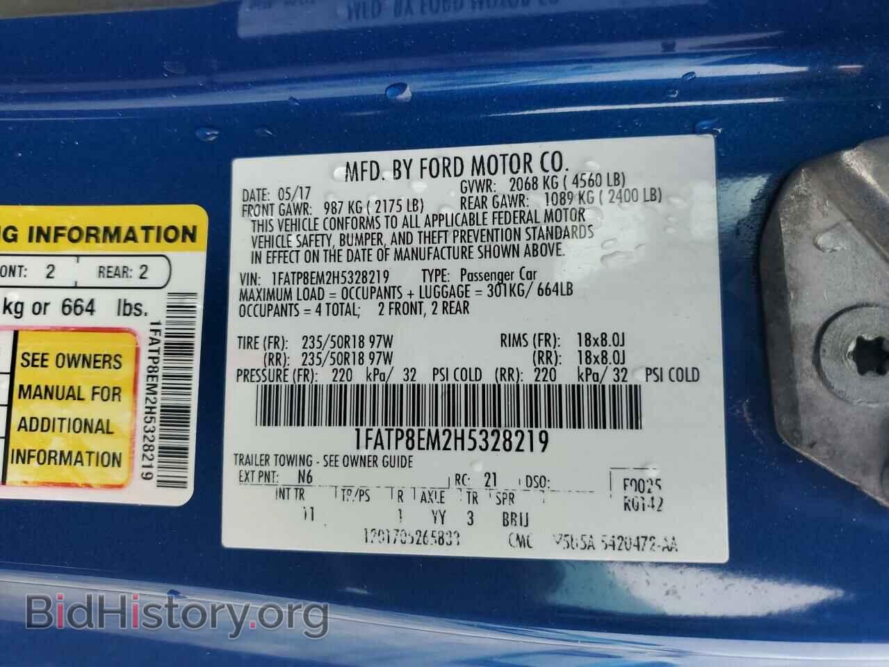 2017 FORD ALL Models - VIN: 1FATP8EM2H5328219 - Photo 13