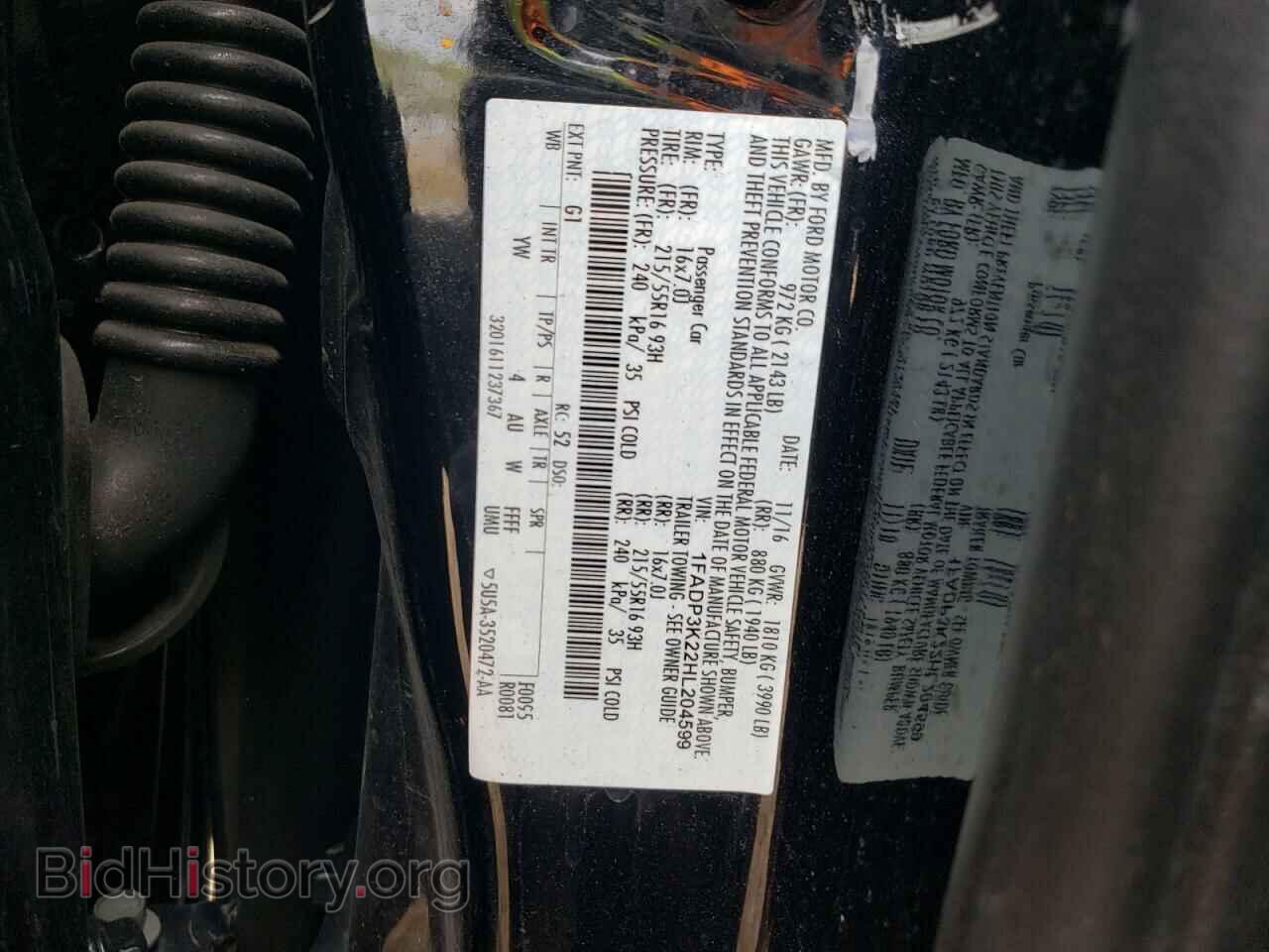 2017 FORD FOCUS - VIN: 1FADP3K22HL204599 - Фото 12