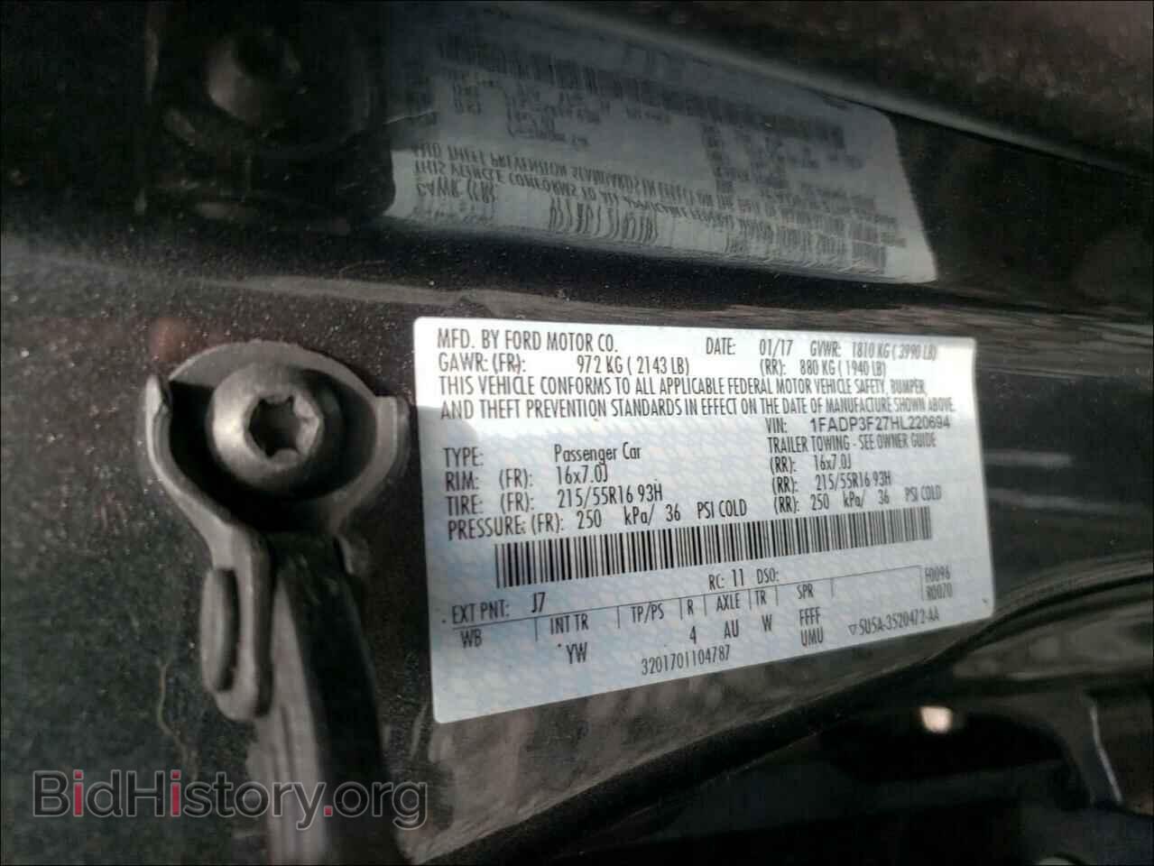 2017 FORD FOCUS - VIN: 1FADP3F27HL220694 - Фото 10