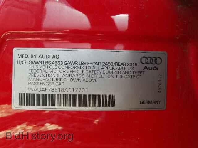 2008 AUDI A4 - VIN: WAUAF78E18A117701 - Фото 10