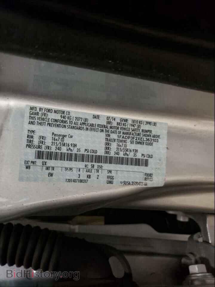 2014 FORD FOCUS - VIN: 1FADP3F2XEL363103 - Фото 10