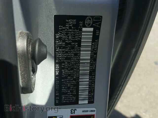 2012 TOYOTA COROLLA - VIN: 2T1BU4EE6CC904812 - Фото 10