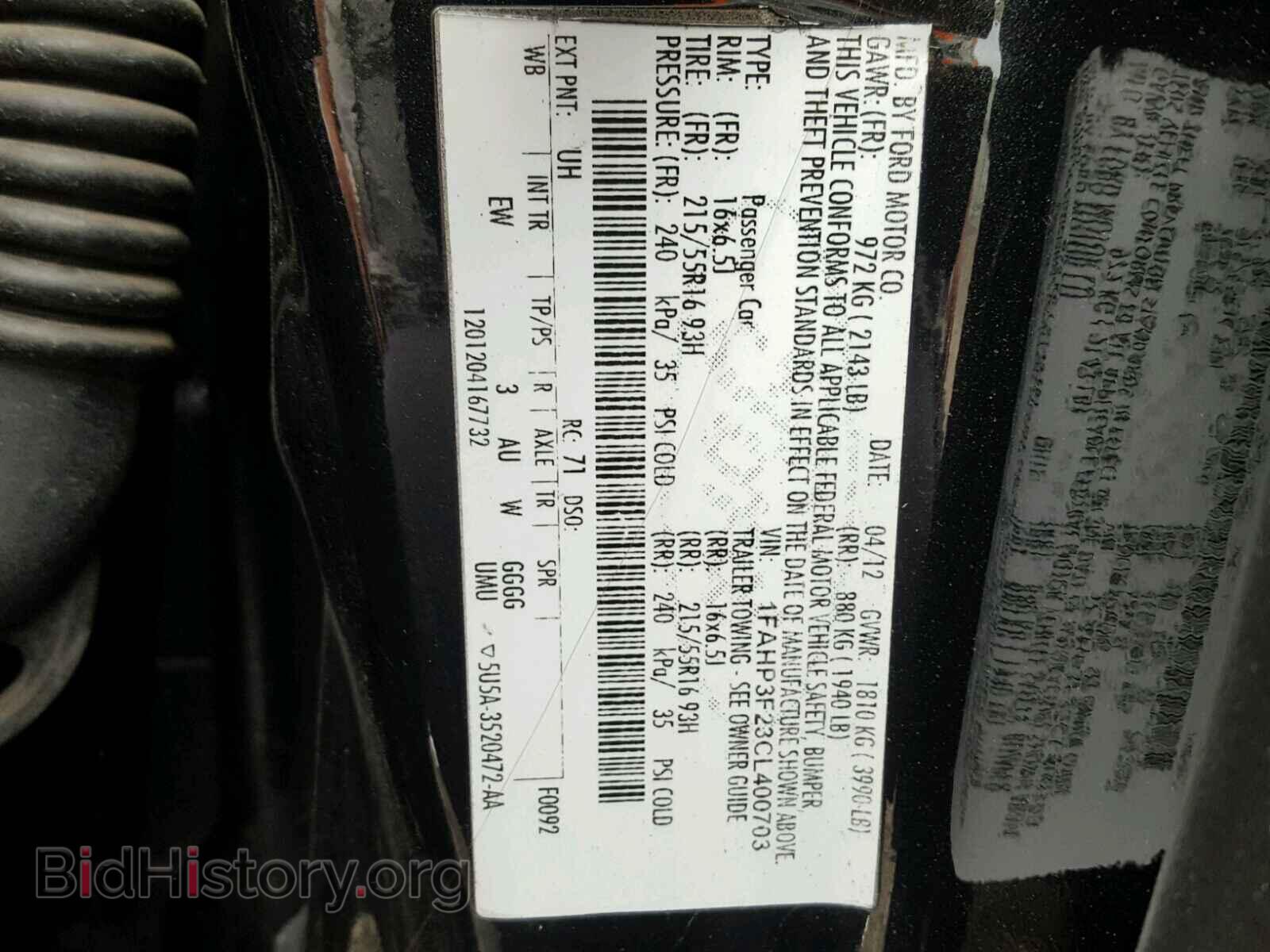 2012 Ford FOCUS (VIN 1FAHP3F23CL400703) — photo 10 of 10