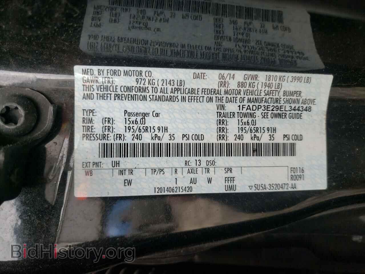 2014 FORD FOCUS - VIN: 1FADP3E29EL344348 - Фото 10