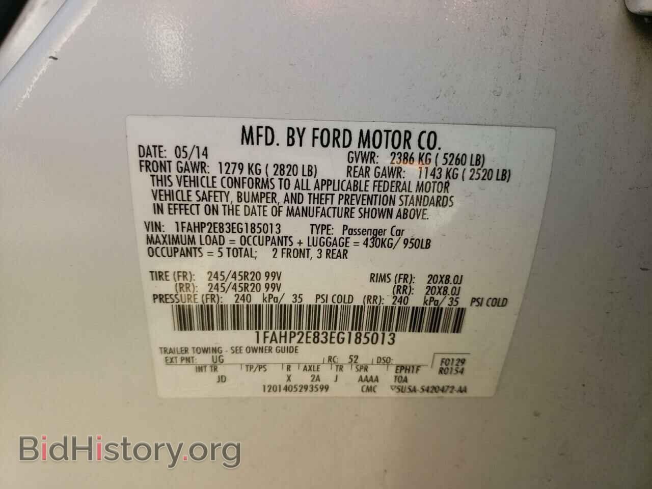 2014 FORD TAURUS - VIN: 1FAHP2E83EG185013 - Фото 13