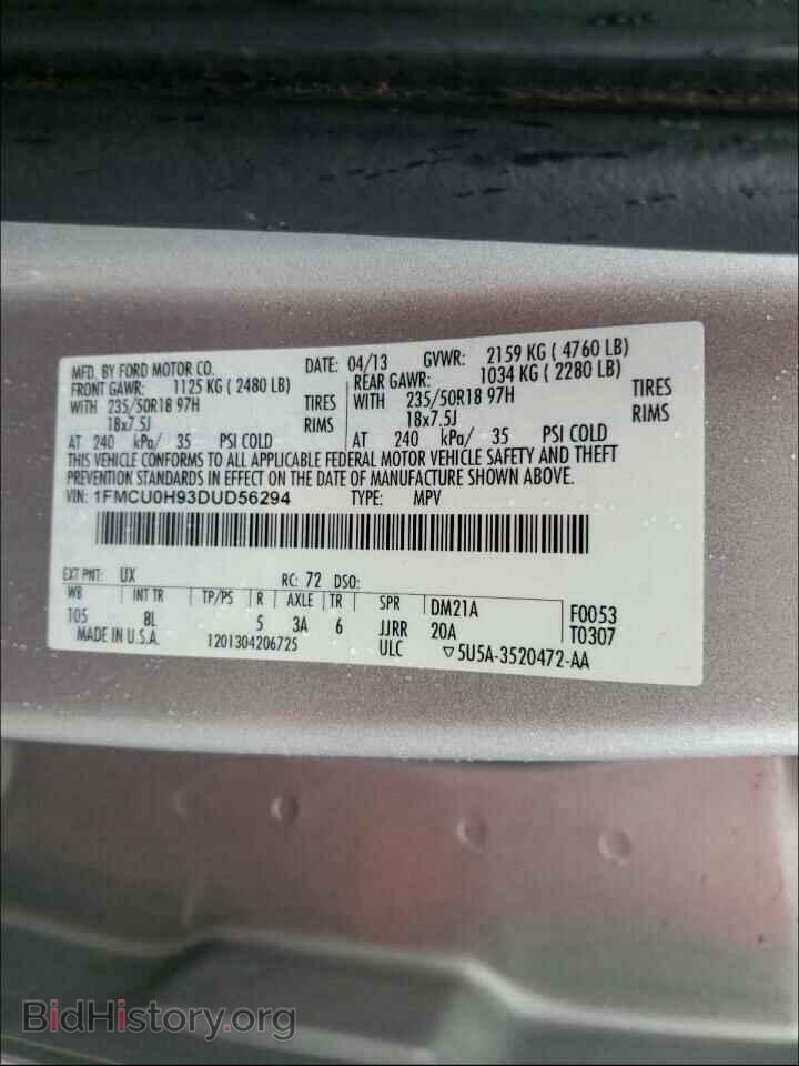 2013 FORD ESCAPE - VIN: 1FMCU0H93DUD56294 - Фото 10