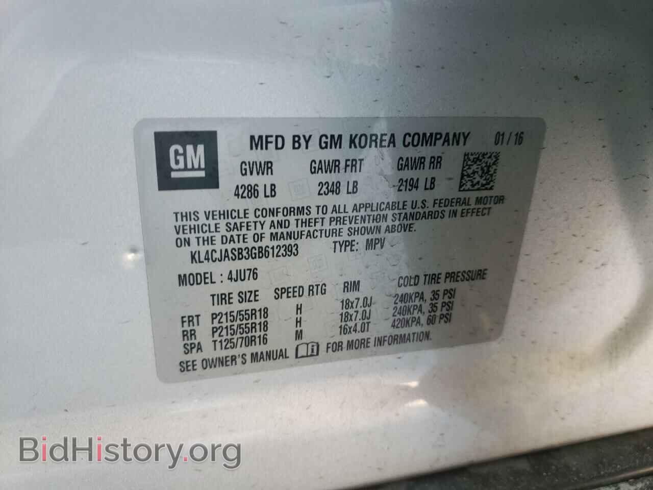 2016 BUICK ENCORE - VIN: KL4CJASB3GB612393 - Photo 10