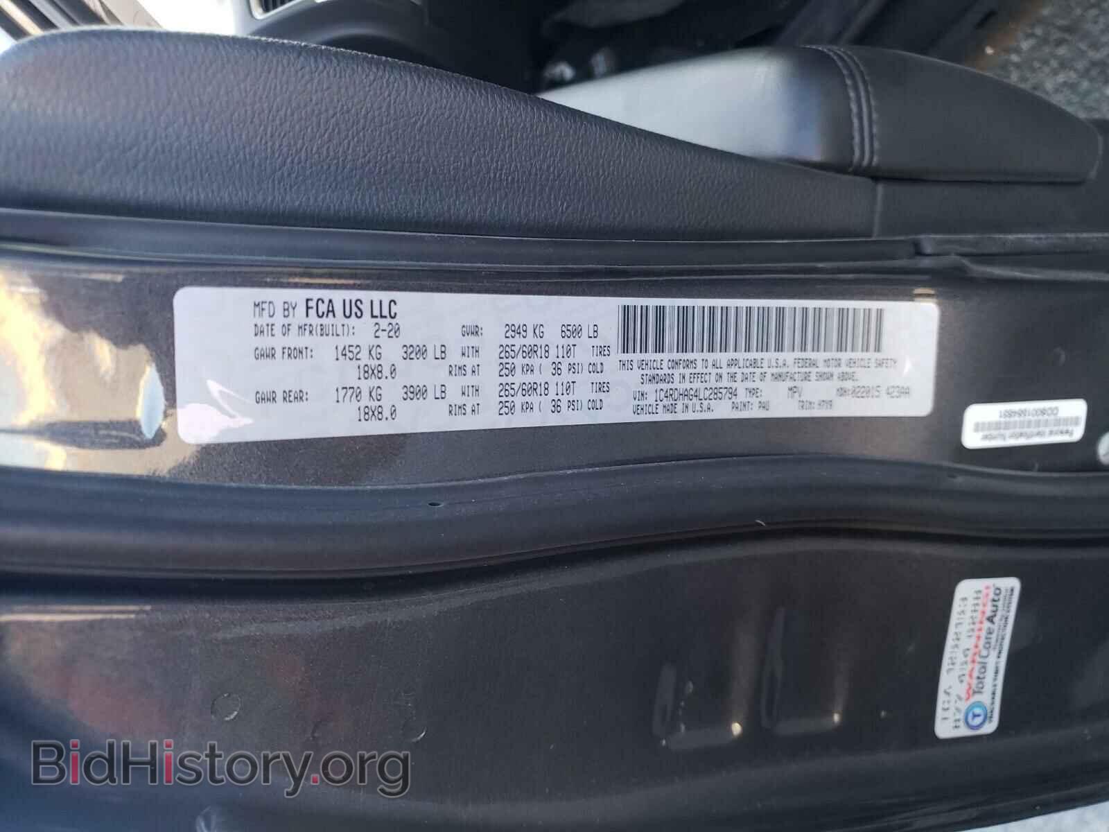 2020 DODGE DURANGO - VIN: 1C4RDHAG4LC285794 - Фото 10