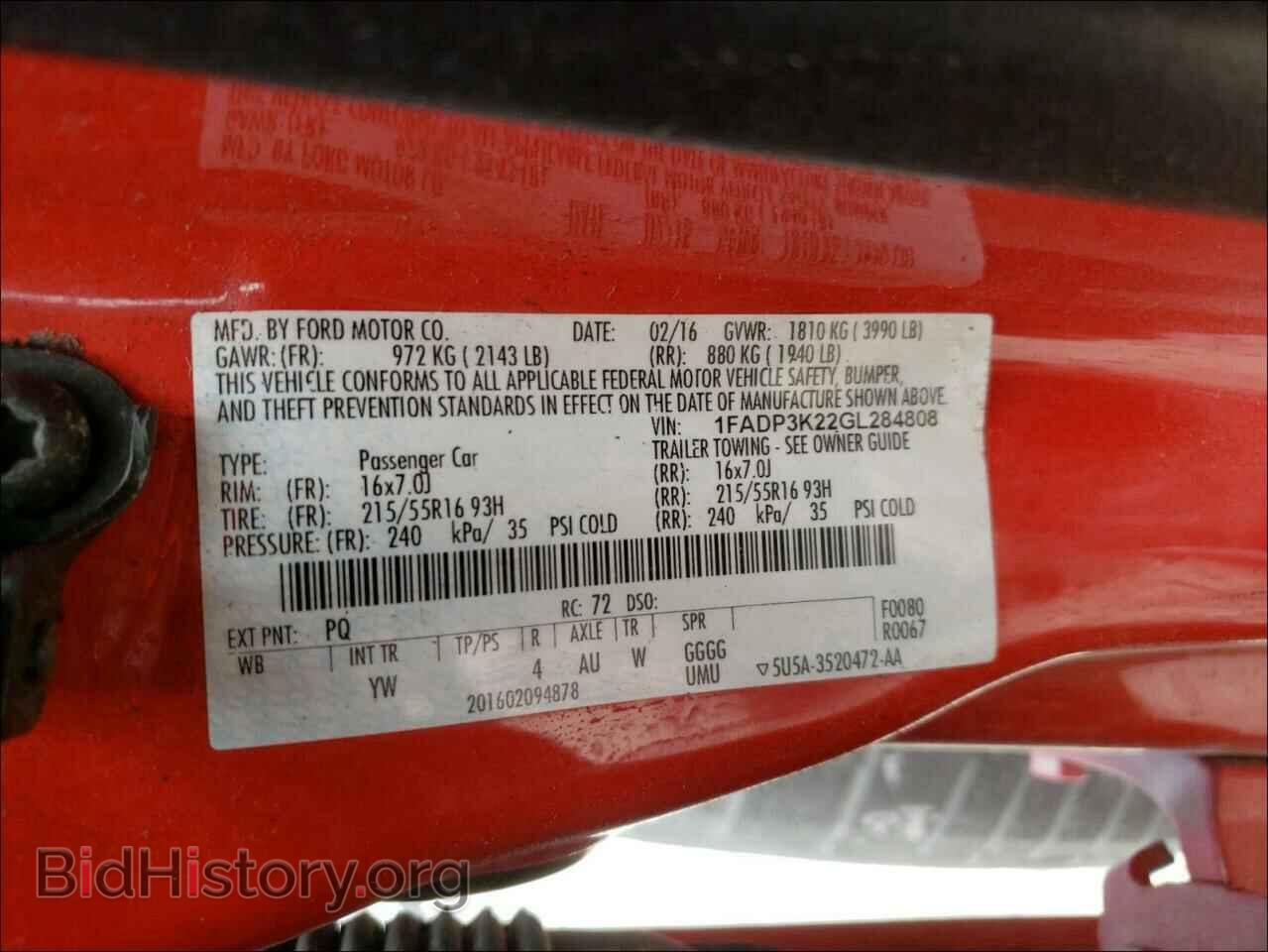 2016 FORD FOCUS - VIN: 1FADP3K22GL284808 - Фото 10