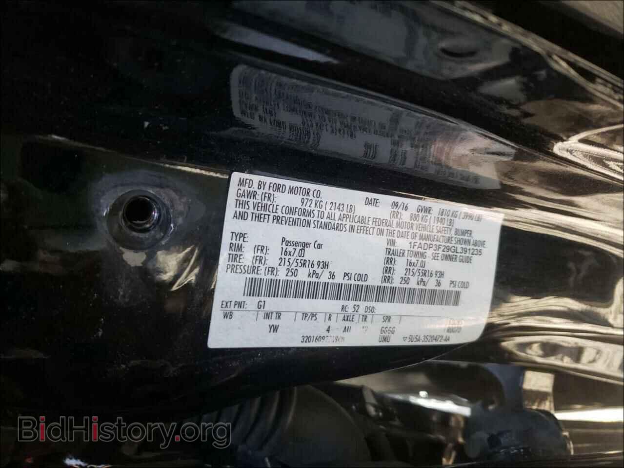 2016 FORD FOCUS - VIN: 1FADP3F29GL391235 - Фото 10
