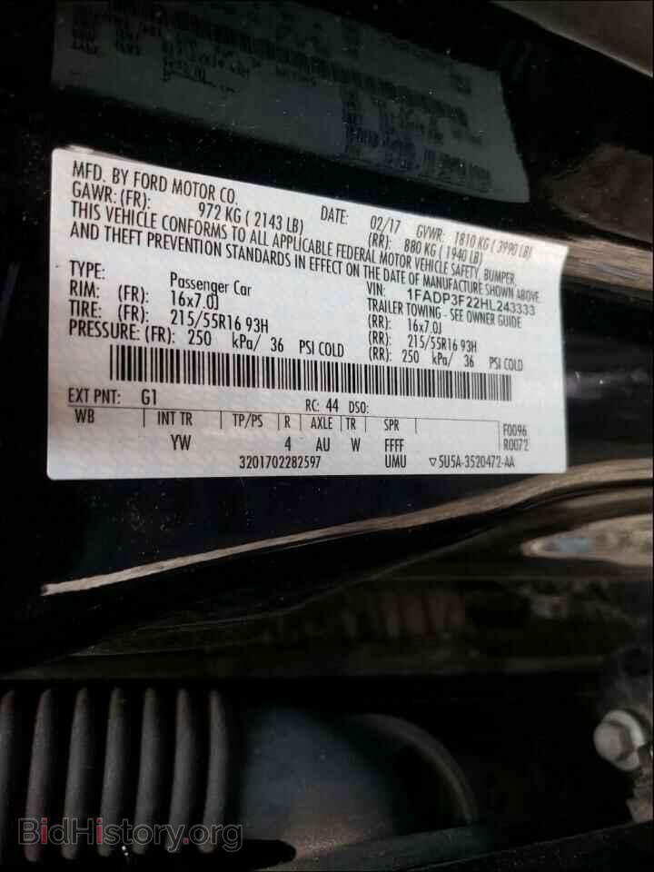 2017 FORD FOCUS - VIN: 1FADP3F22HL243333 - Фото 10