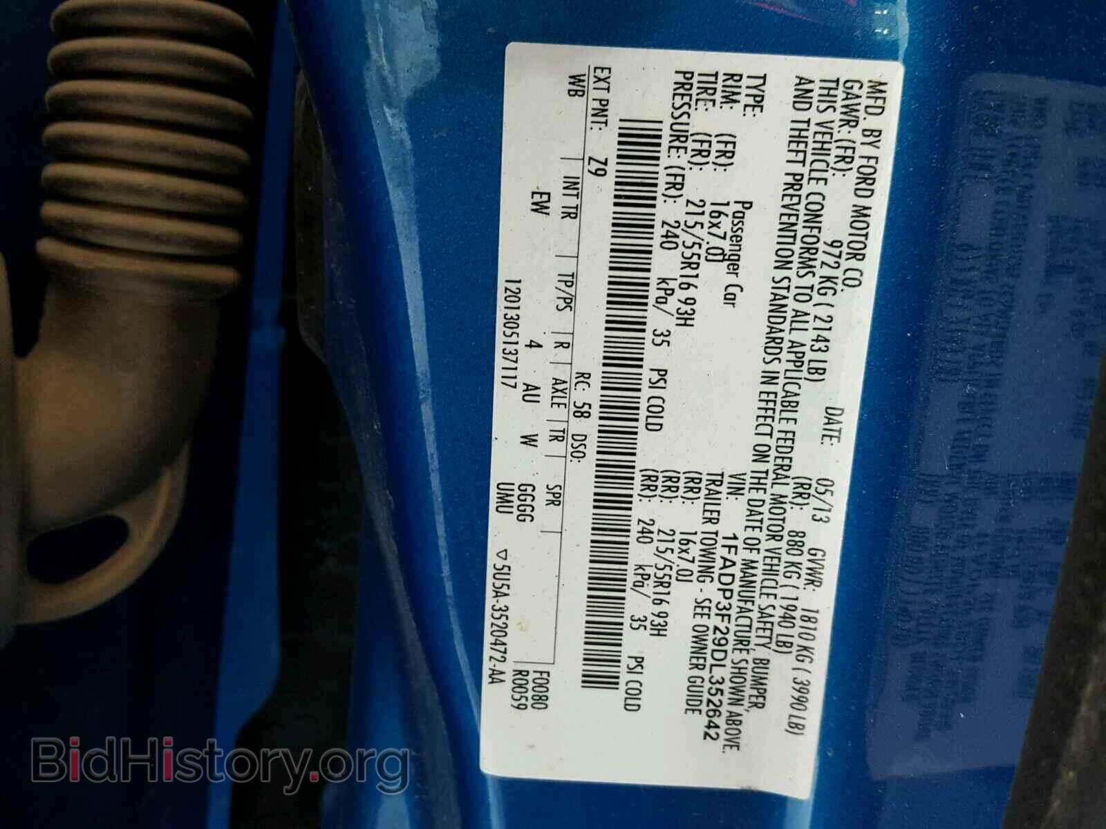 2013 FORD FOCUS - VIN: 1FADP3F29DL352642 - Фото 10