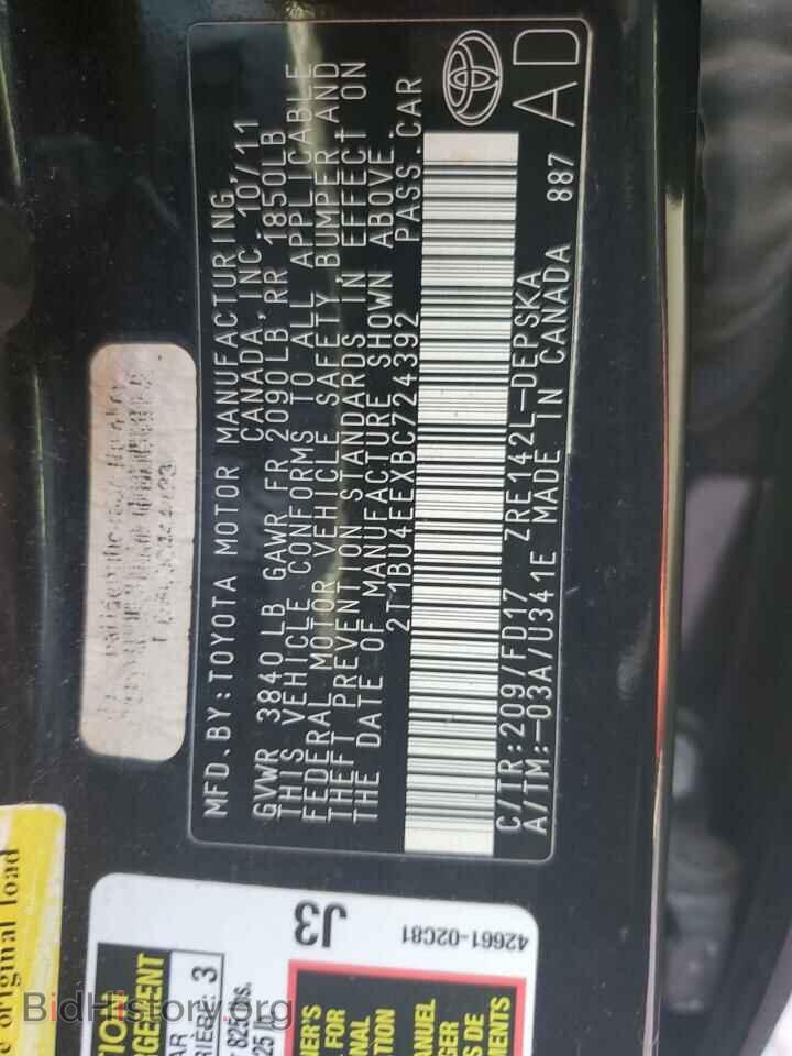 2011 TOYOTA COROLLA - VIN: 2T1BU4EEXBC724392 - Photo 12