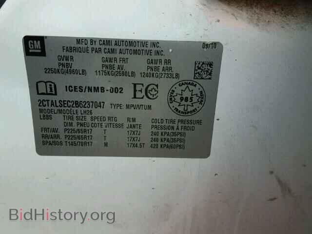 2011 GMC TERRAIN - VIN: 2CTALSEC2B6237047 - Photo 10