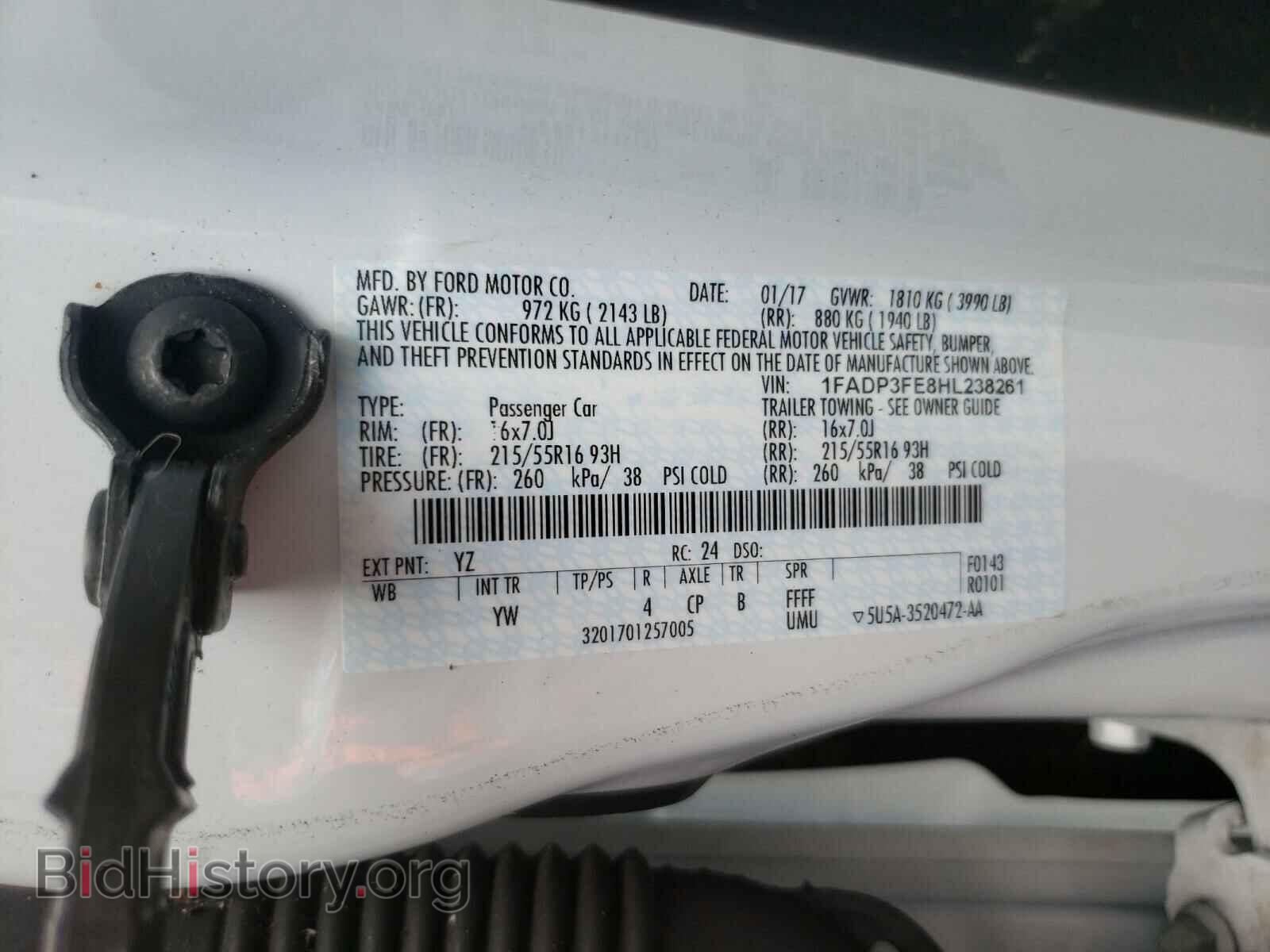 2017 FORD FOCUS - VIN: 1FADP3FE8HL238261 - Фото 10