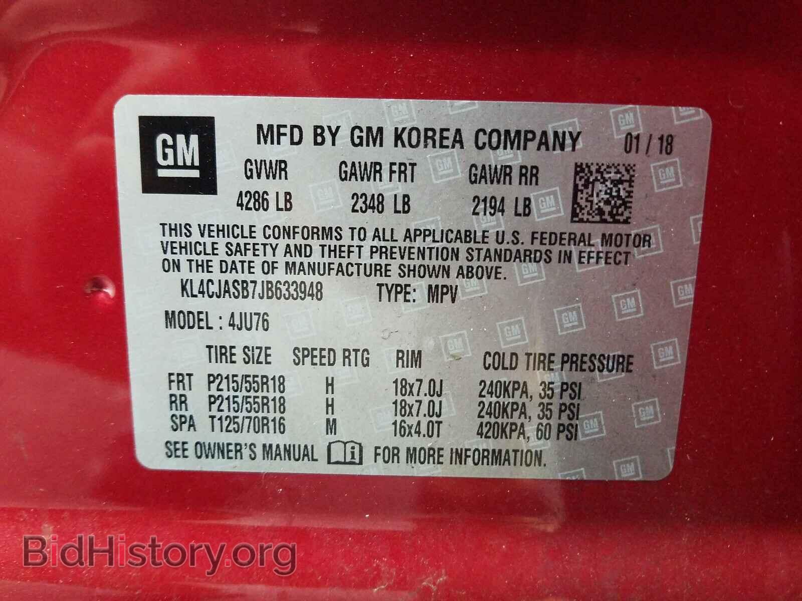 2018 BUICK ENCORE - VIN: KL4CJASB7JB633948 - Photo 10