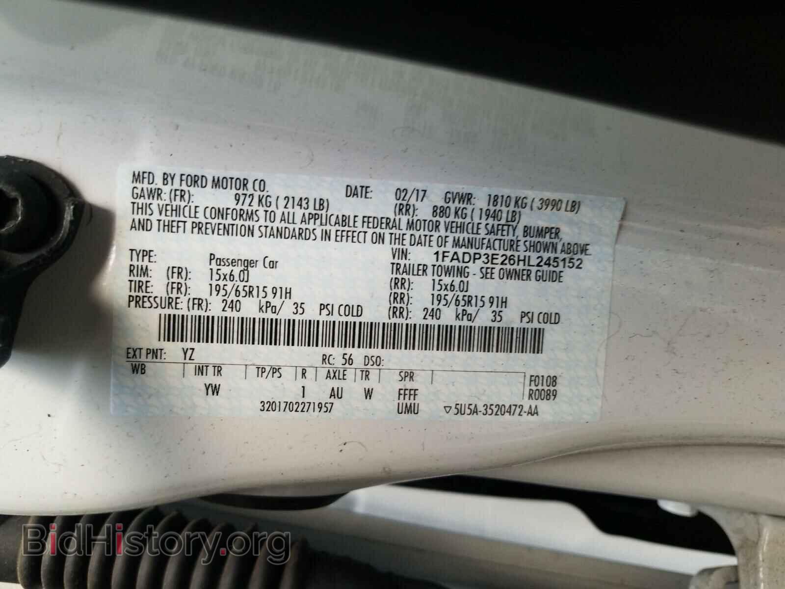 2017 FORD FOCUS - VIN: 1FADP3E26HL245152 - Photo 10