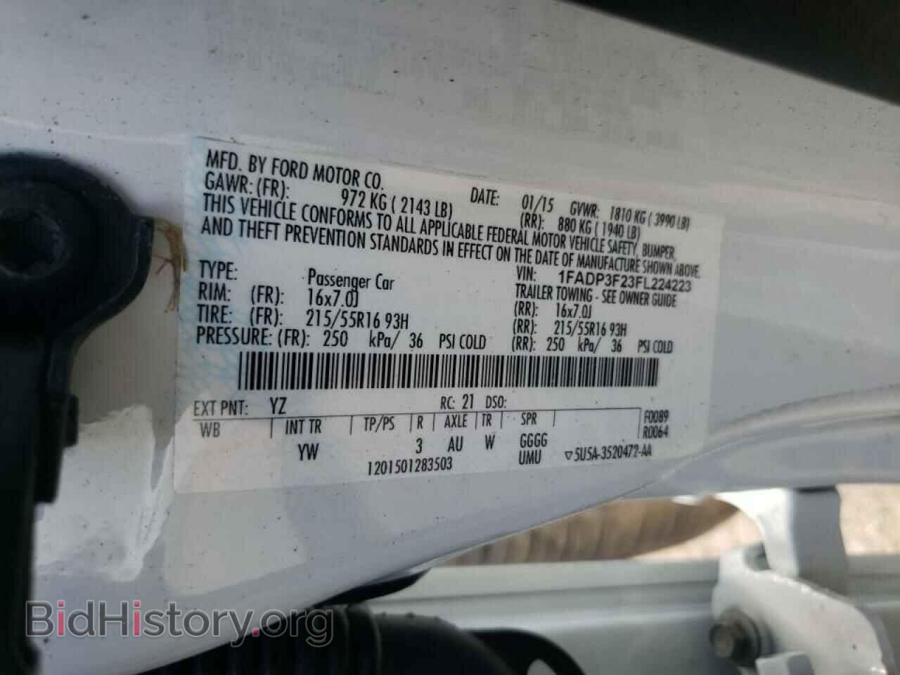 2015 FORD FOCUS - VIN: 1FADP3F23FL224223 - Фото 10