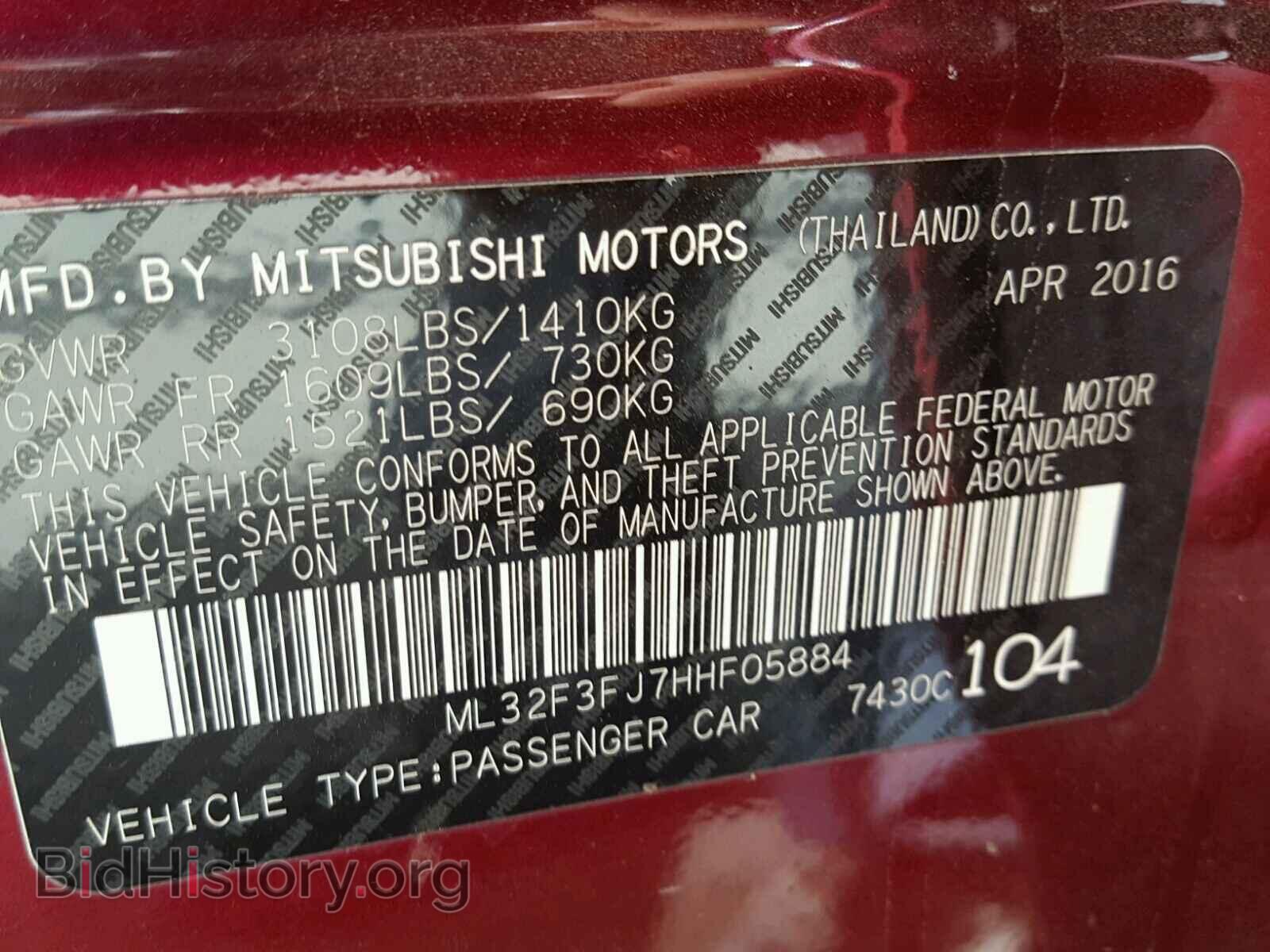 2017 MITSUBISHI MIRAGE - VIN: ML32F3FJ7HHF05884 - Фото 10