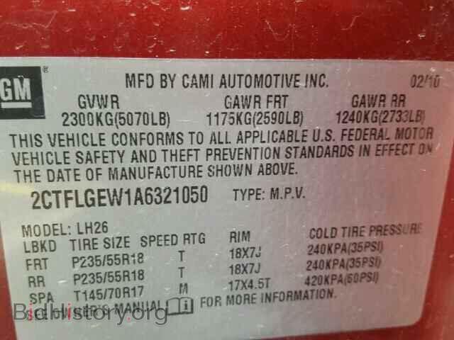 2010 GMC TERRAIN - VIN: 2CTFLGEW1A6321050 - Photo 10