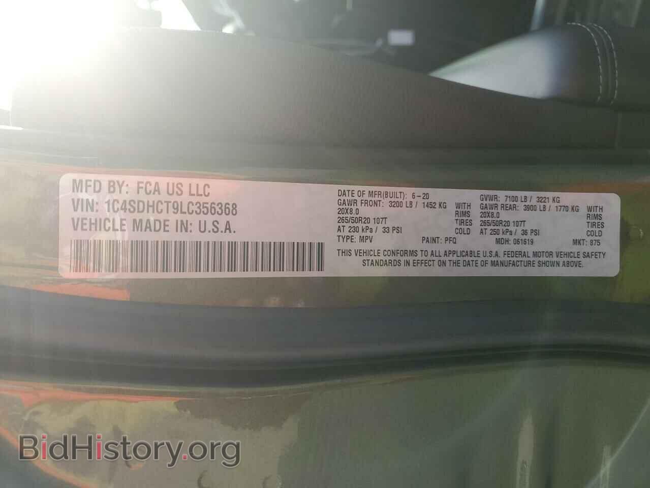 2020 DODGE DURANGO - VIN: 1C4SDHCT9LC356368 - Фото 13