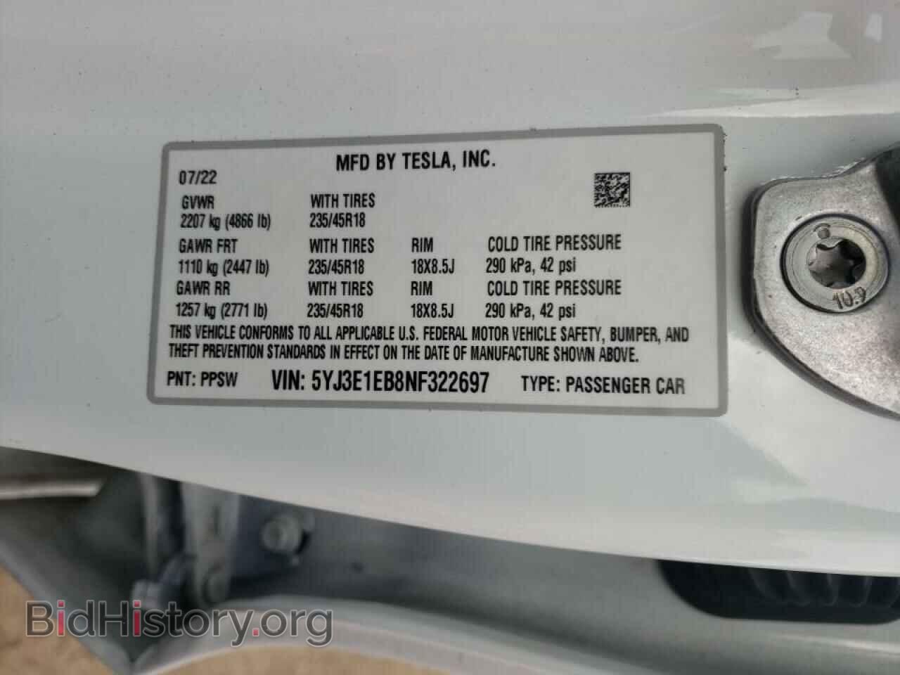 2022 TESLA MODEL 3 - VIN: 5YJ3E1EB8NF322697 - Photo 12
