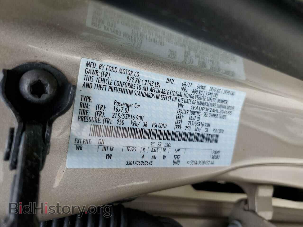 2017 FORD FOCUS - VIN: 1FADP3F24HL294185 - Фото 12