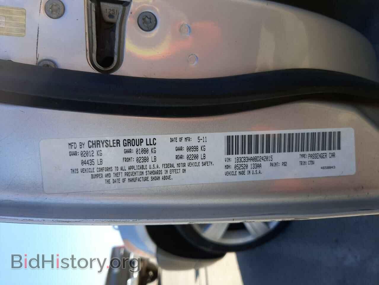 2011 DODGE CALIBER - VIN: 1B3CB3HA0BD242015 - Фото 10