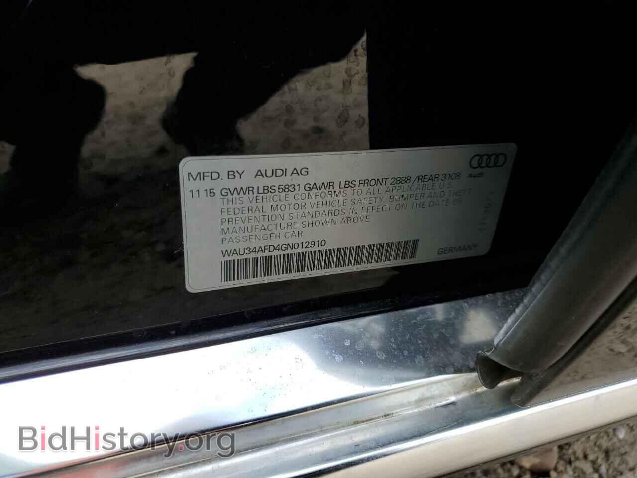 2016 AUDI A8 - VIN: WAU34AFD4GN012910 - Фото 12