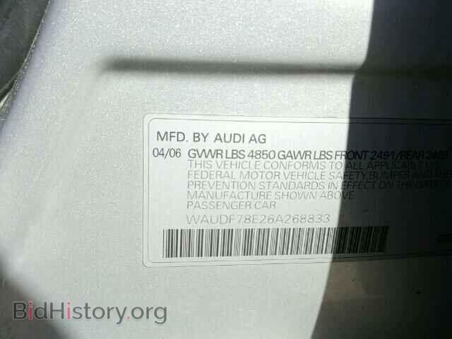 2006 AUDI A4 - VIN: WAUDF78E26A268833 - Photo 10