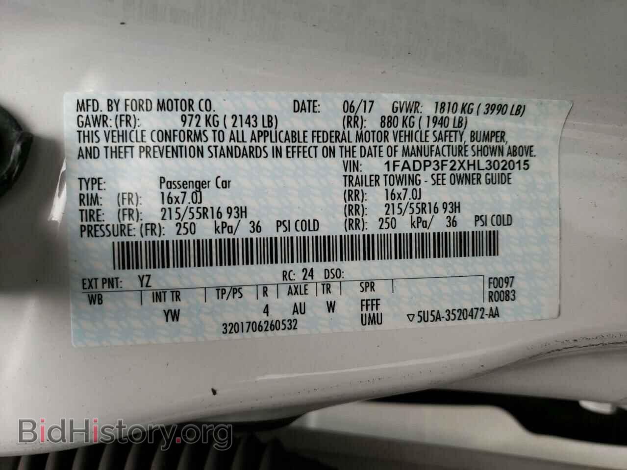2017 FORD FOCUS - VIN: 1FADP3F2XHL302015 - Фото 12