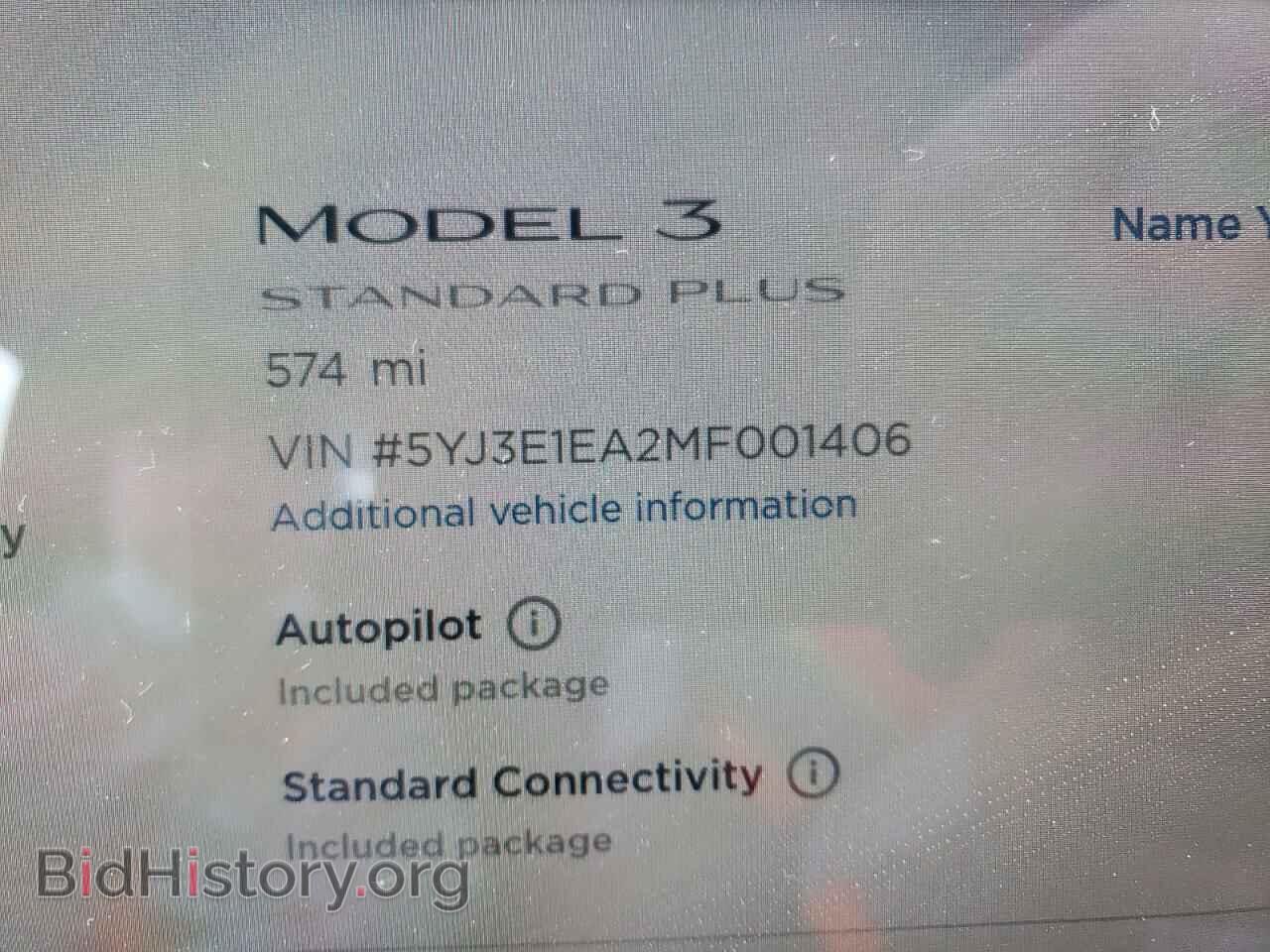 2021 TESLA MODEL 3 - VIN: 5YJ3E1EA2MF001406 - Photo 8