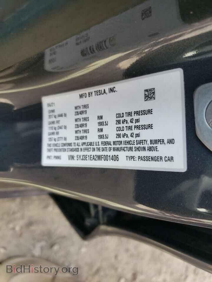 2021 TESLA MODEL 3 - VIN: 5YJ3E1EA2MF001406 - Photo 10