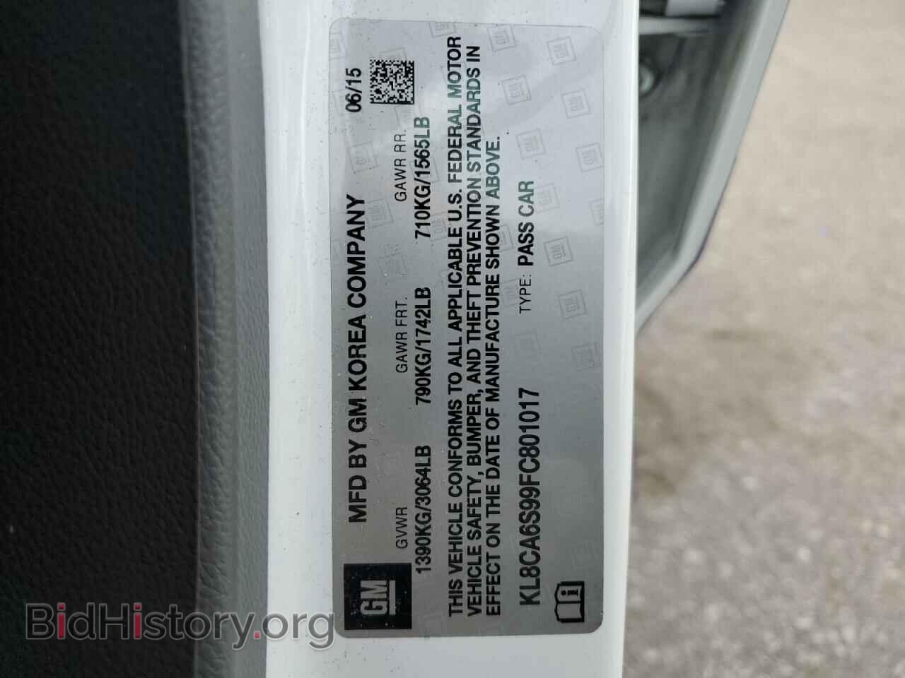 2015 CHEVROLET SPARK - VIN: KL8CA6S99FC801017 - Фото 12