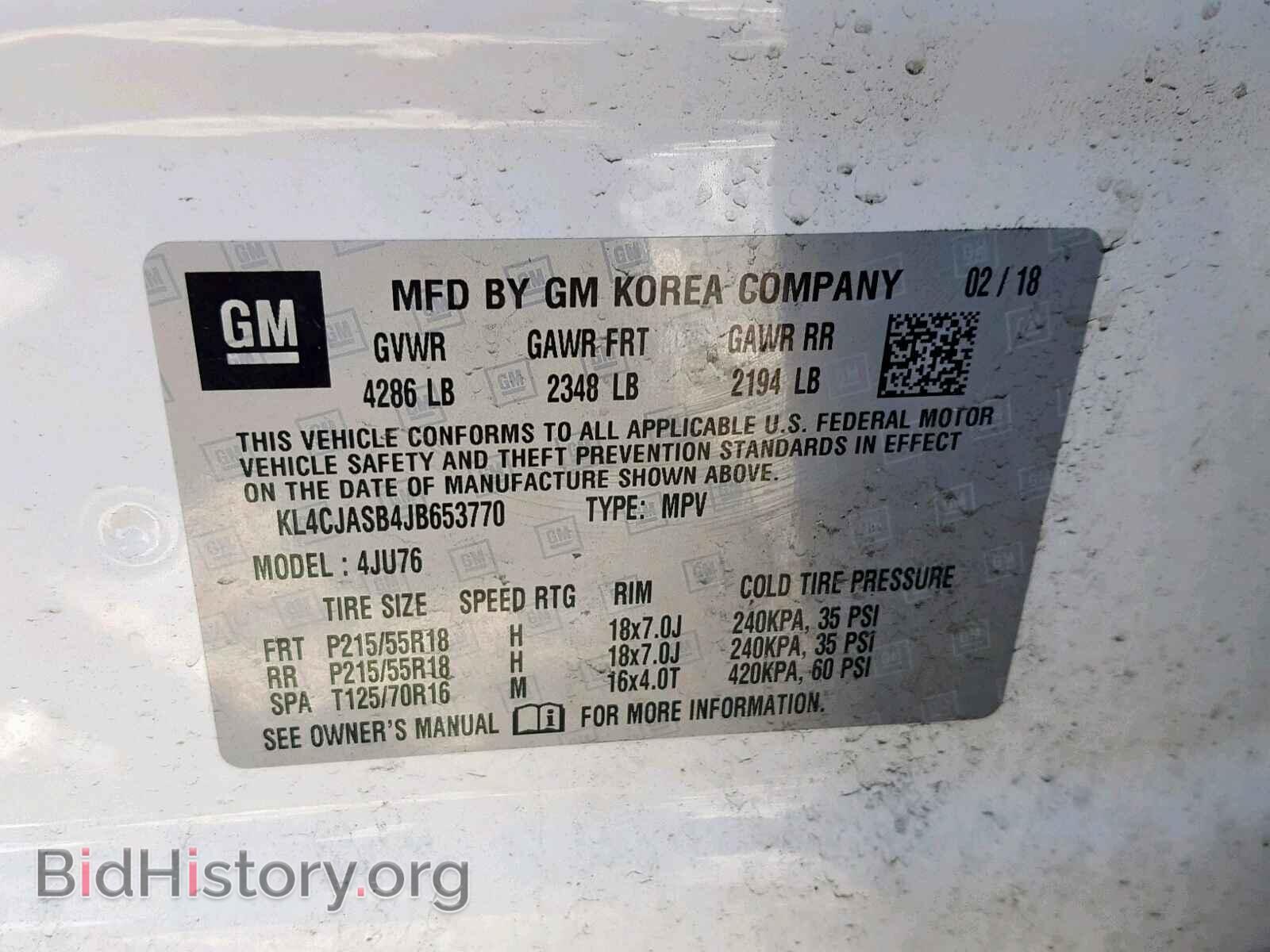 2018 BUICK ENCORE - VIN: KL4CJASB4JB653770 - Фото 10