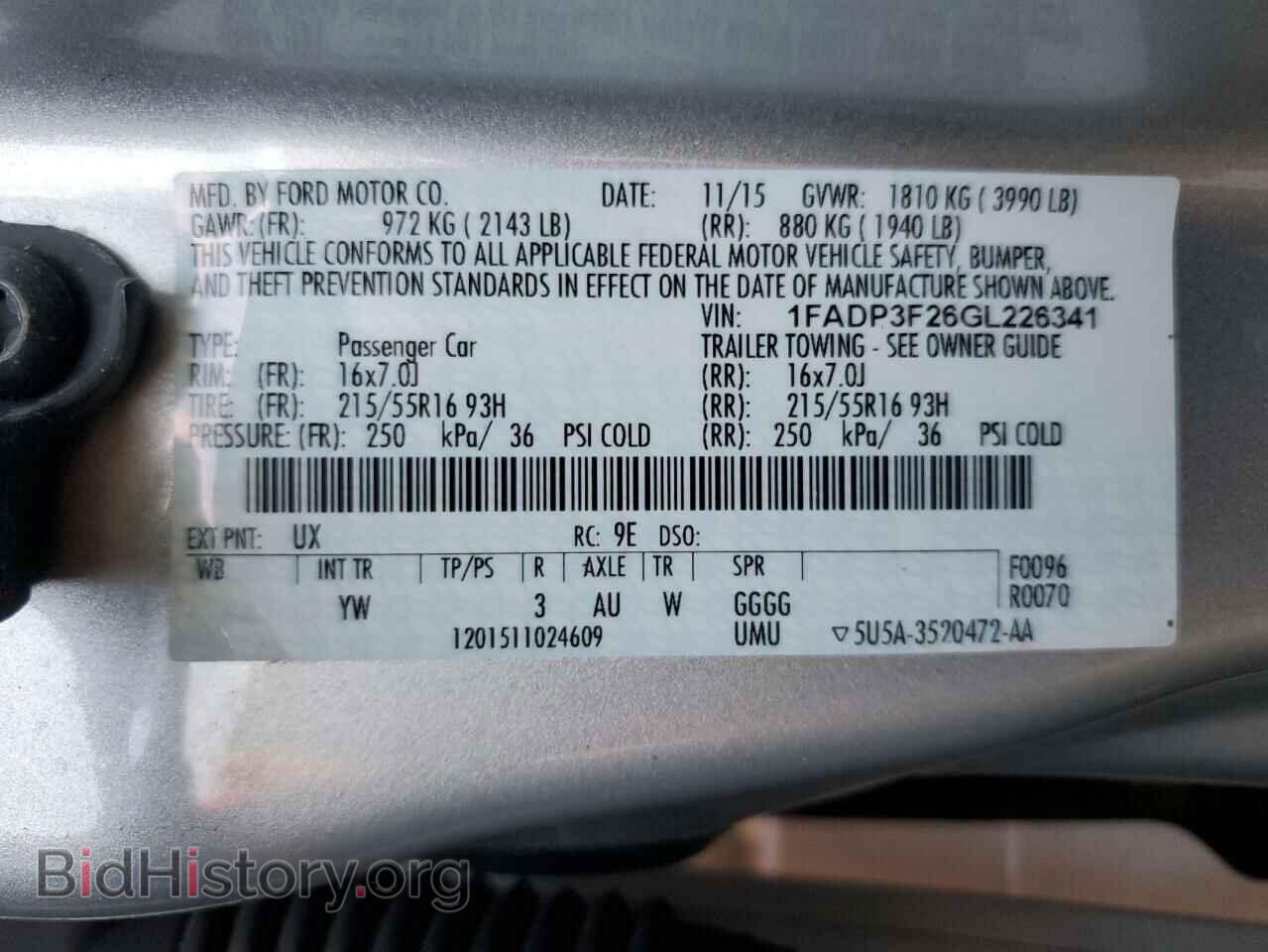 2016 FORD FOCUS - VIN: 1FADP3F26GL226341 - Фото 12