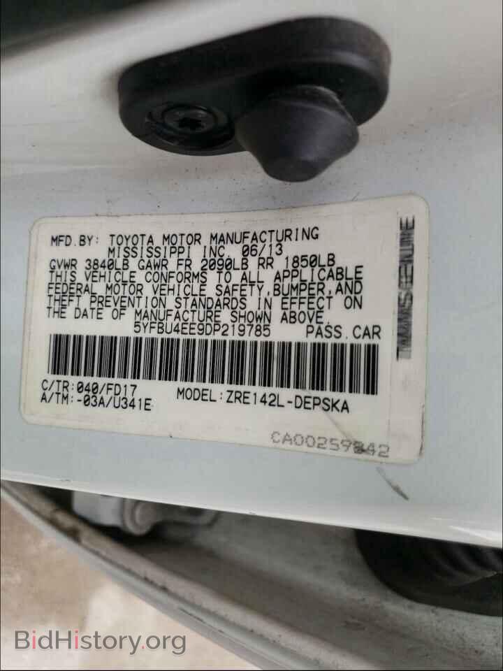 2013 TOYOTA COROLLA - VIN: 5YFBU4EE9DP219785 - Фото 10