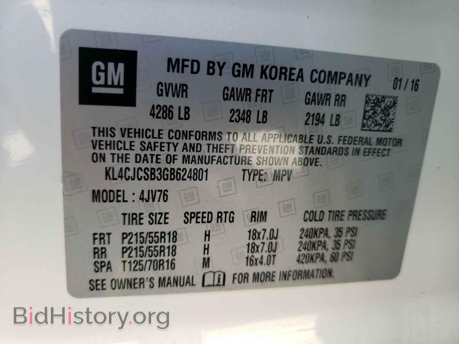 2016 BUICK ENCORE - VIN: KL4CJCSB3GB624801 - Photo 10