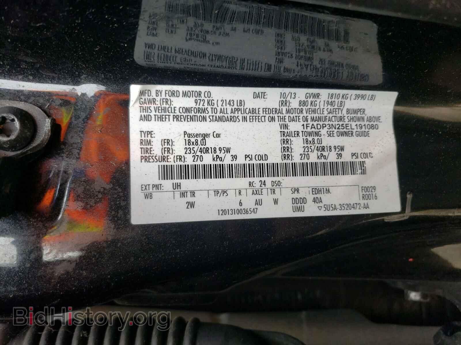 2014 FORD FOCUS - VIN: 1FADP3N25EL191080 - Фото 10