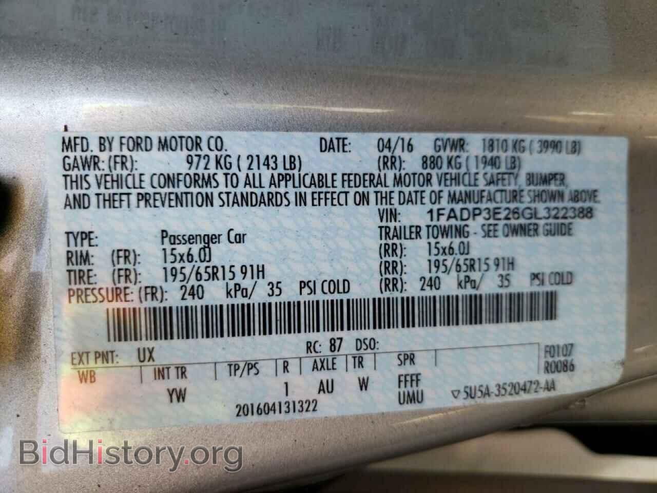 2016 FORD FOCUS - VIN: 1FADP3E26GL322388 - Photo 10
