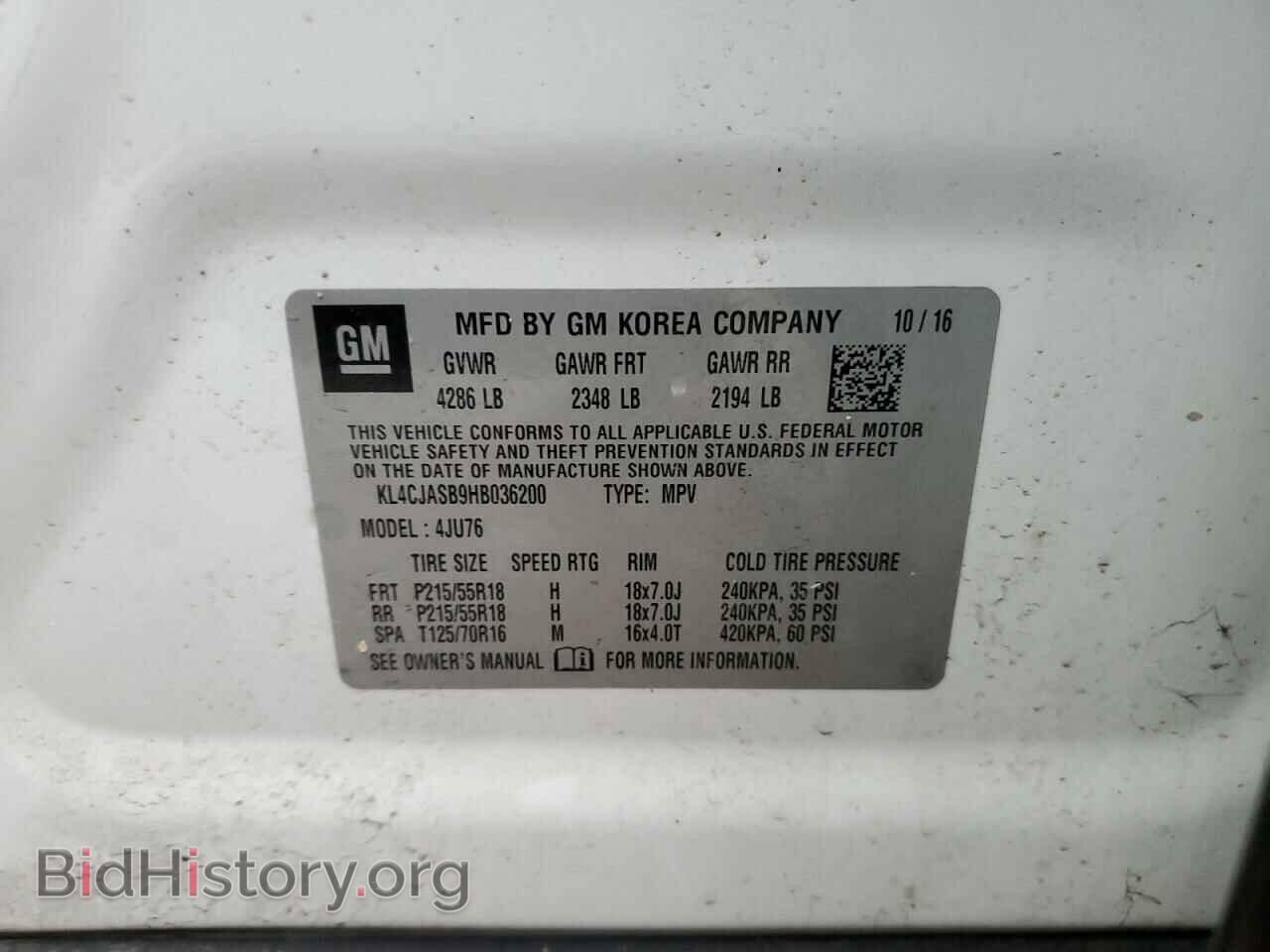 2017 BUICK ENCORE - VIN: KL4CJASB9HB036200 - Фото 12
