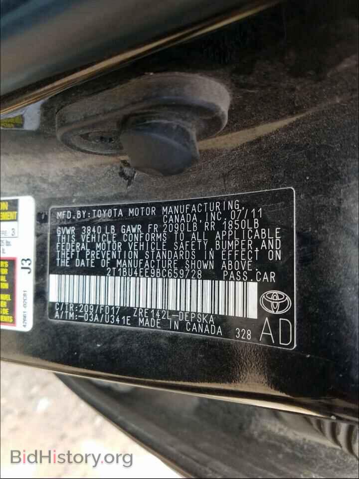 2011 TOYOTA COROLLA - VIN: 2T1BU4EE9BC659728 - Фото 10