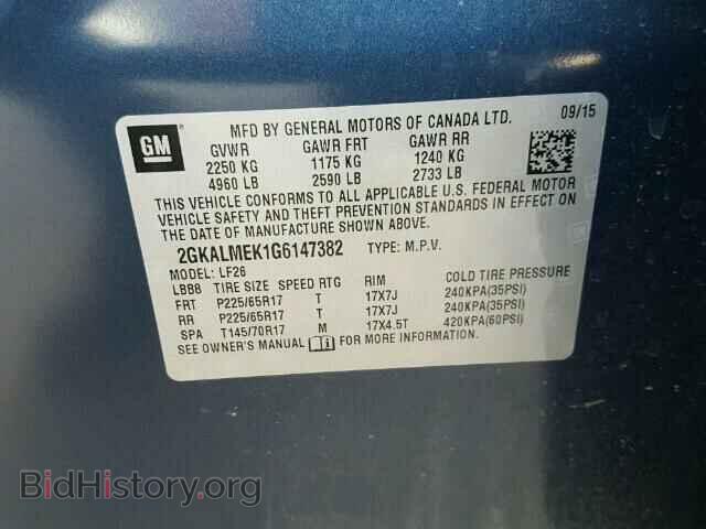 2016 GMC TERRAIN - VIN: 2GKALMEK1G6147382 - Фото 10
