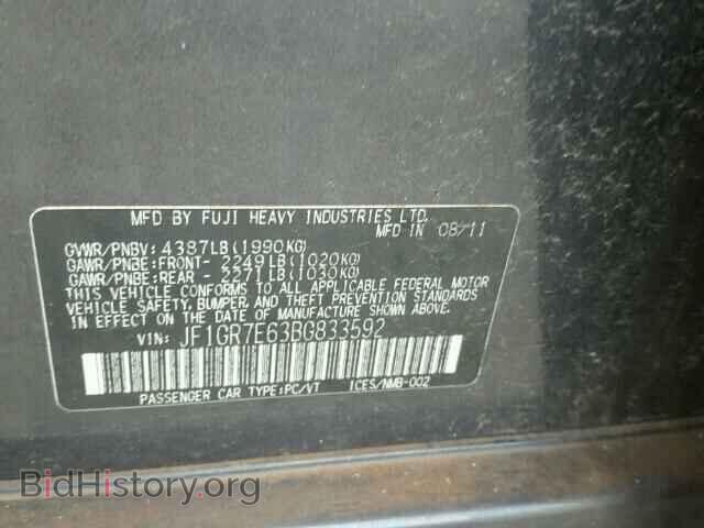 2011 SUBARU IMPREZA - VIN: JF1GR7E63BG833592 - Фото 10