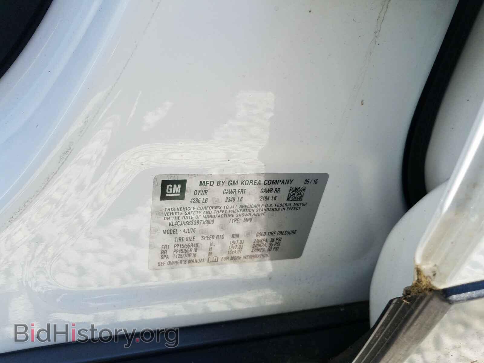 2016 BUICK ENCORE - VIN: KL4CJASB3GB736809 - Фото 10