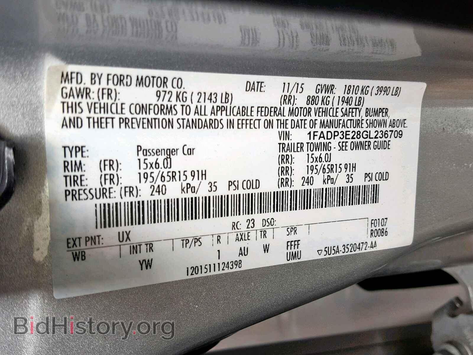 2016 FORD FOCUS - VIN: 1FADP3E28GL236709 - Photo 10
